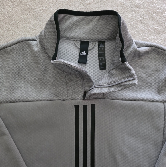 adidas Response Performance 1/4 Zip Pullover, Men's Medium, EUC - Light Gray - Picture 5 of 13